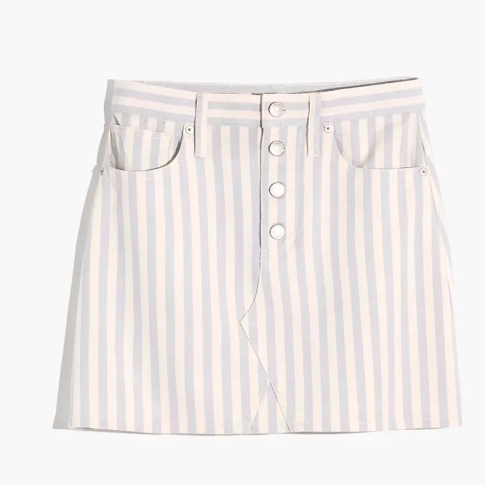 MADEWELL A- line mini skirt in Pompano stripes. Size 27